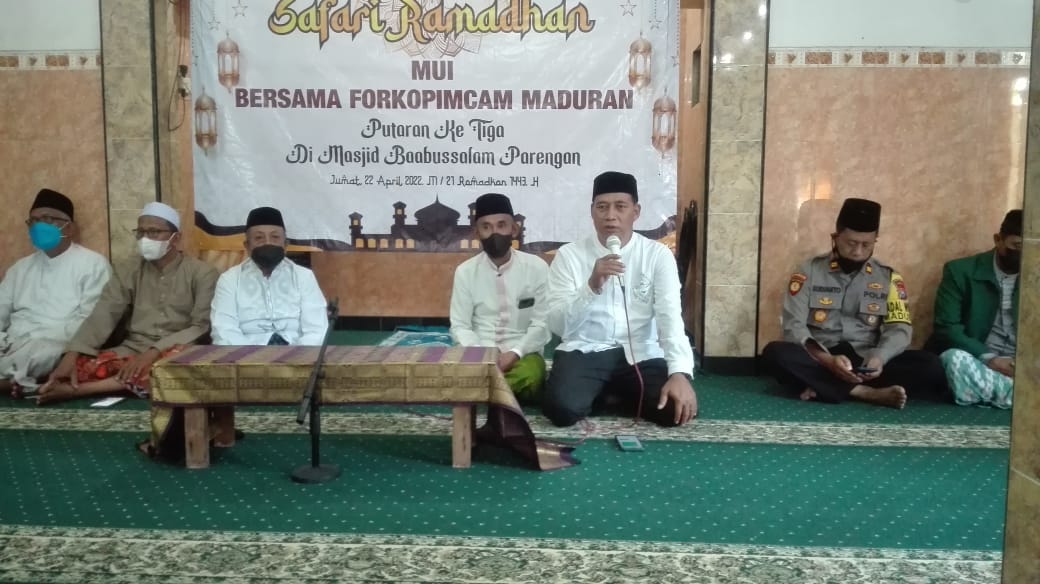 Safari Ramadhan di Masjid LDII, Camat Maduran : Waspada Dengan Kejahatan Siber